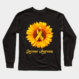 Sarcoma Awareness Sunflower Ribbon Long Sleeve T-Shirt